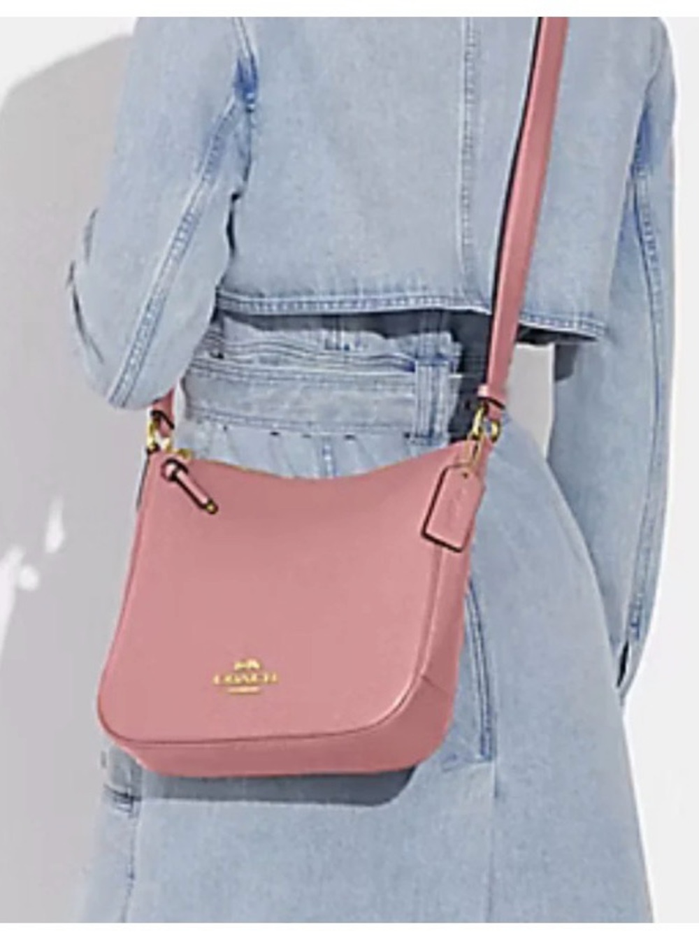 EUC Coach Ellie Mauve Pink Pebbled Leather Shoulder Crossbody Bag C1648 - Picture 13 of 14